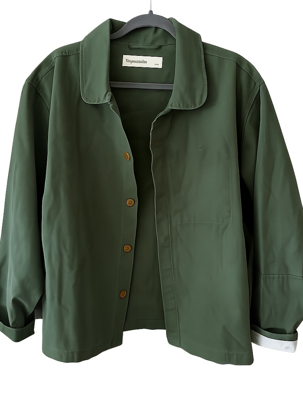 Imperfects Olive Green Canvas Women's Jacket size Large 100% Organic Cotton